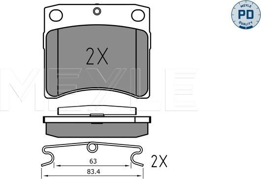 Meyle 025 216 3517/PD - Brake Pad Set, disc brake autospares.lv