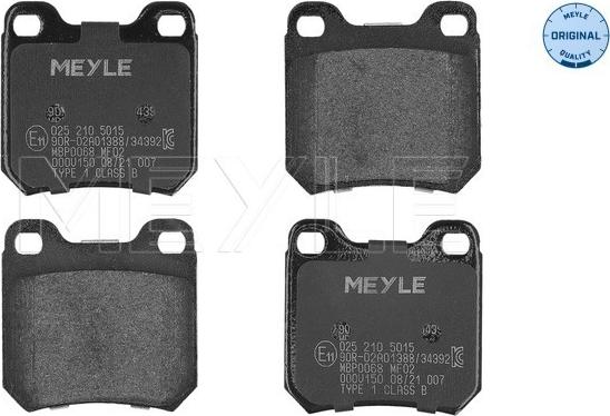 Meyle 025 210 5015 - Brake Pad Set, disc brake autospares.lv