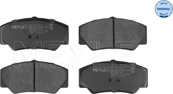 Meyle 025 211 4117 - Brake Pad Set, disc brake autospares.lv