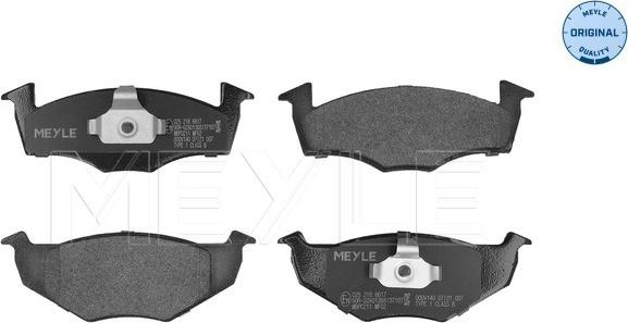 Meyle 025 218 6617 - Brake Pad Set, disc brake autospares.lv