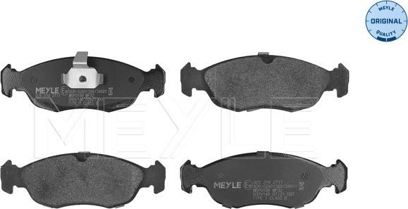 Meyle 025 218 2717 - Brake Pad Set, disc brake autospares.lv