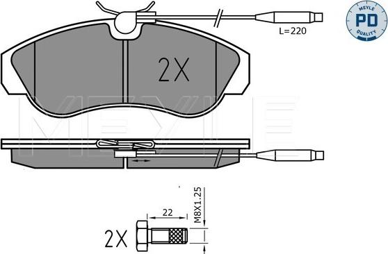 Meyle 025 217 9919/PD - Brake Pad Set, disc brake autospares.lv