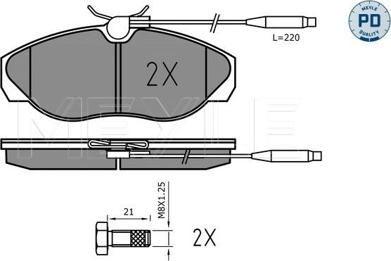 Meyle 025 217 9719/PD - Brake Pad Set, disc brake autospares.lv