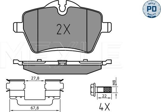 Meyle 025 239 8418/PD - Brake Pad Set, disc brake autospares.lv