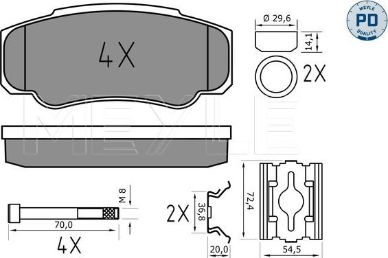 Meyle 025 239 2120/PD - Brake Pad Set, disc brake autospares.lv