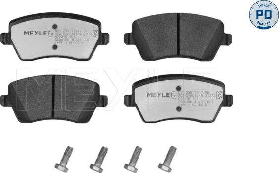 Meyle 025 239 7317/PD - Brake Pad Set, disc brake autospares.lv