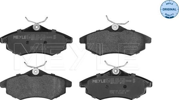 Meyle 025 234 0719 - Brake Pad Set, disc brake autospares.lv