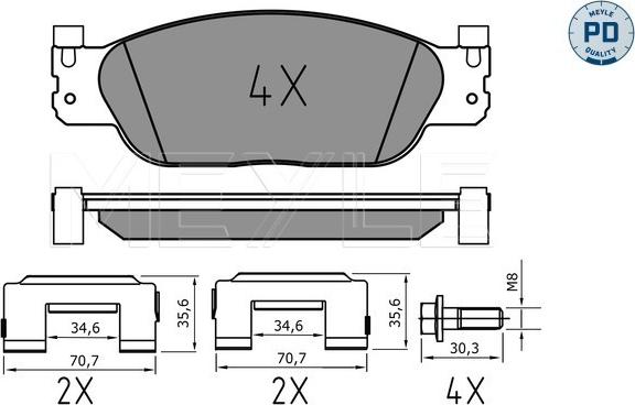 Meyle 025 234 2318/PD - Brake Pad Set, disc brake autospares.lv