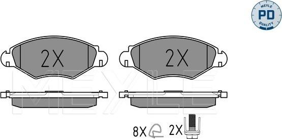 Meyle 025 235 9718/PD - Brake Pad Set, disc brake autospares.lv