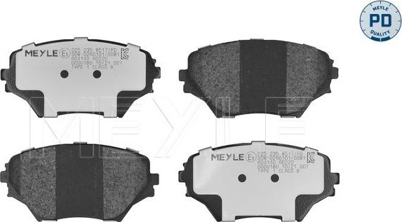 Meyle 025 235 8517/PD - Brake Pad Set, disc brake autospares.lv