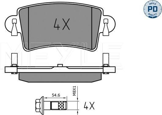 Meyle 025 236 6916/PD - Brake Pad Set, disc brake autospares.lv