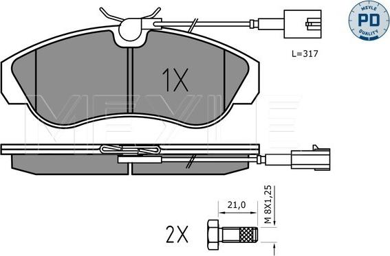 Meyle 025 236 0319/PD - Brake Pad Set, disc brake autospares.lv