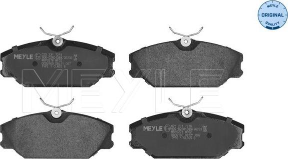 Meyle 025 231 7218 - Brake Pad Set, disc brake autospares.lv