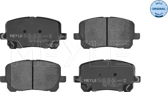 Meyle 025 238 3617 - Brake Pad Set, disc brake autospares.lv