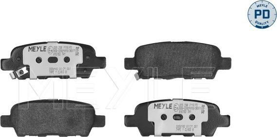 Meyle 025 238 7114/PD - Brake Pad Set, disc brake autospares.lv