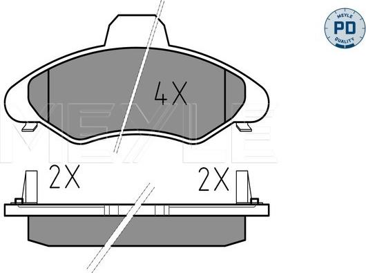 Meyle 025 233 0018/PD - Brake Pad Set, disc brake autospares.lv