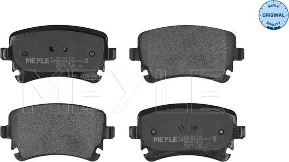 Meyle 025 233 2617 - Brake Pad Set, disc brake autospares.lv