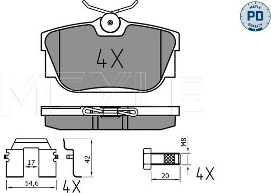 Meyle 025 232 2417/PD - Brake Pad Set, disc brake autospares.lv