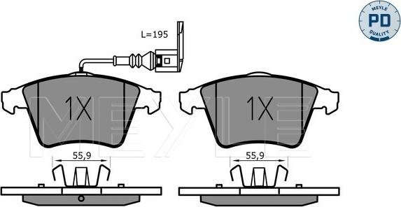 Meyle 025 237 4618/PD - Brake Pad Set, disc brake autospares.lv