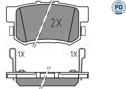 Meyle 025 237 3615/PD - Brake Pad Set, disc brake autospares.lv