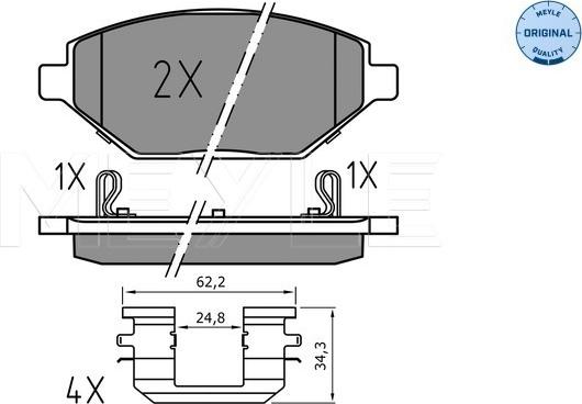 Meyle 025 225 2218 - Brake Pad Set, disc brake autospares.lv