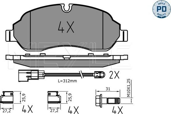 Meyle 025 220 3417/PD - Brake Pad Set, disc brake autospares.lv