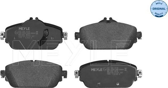 Meyle 025 220 3119 - Brake Pad Set, disc brake autospares.lv