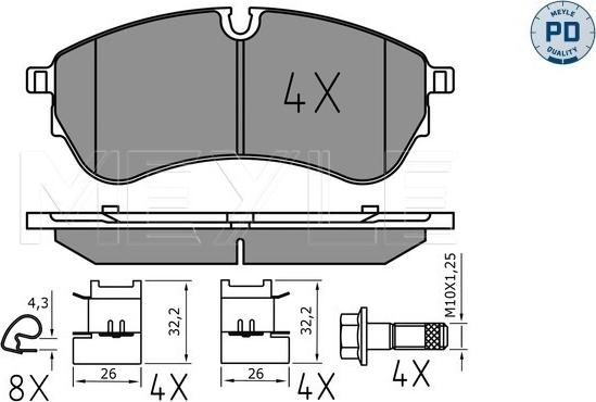 Meyle 025 221 4721/PD - Brake Pad Set, disc brake autospares.lv