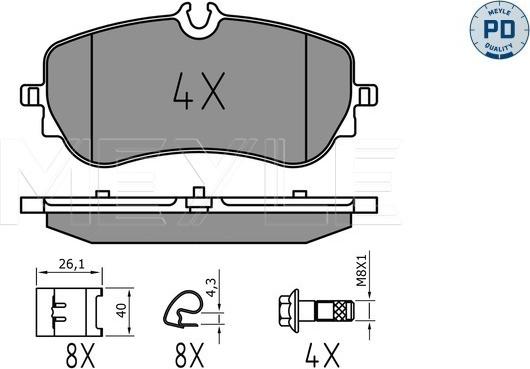 Meyle 025 228 0219/PD - Brake Pad Set, disc brake autospares.lv