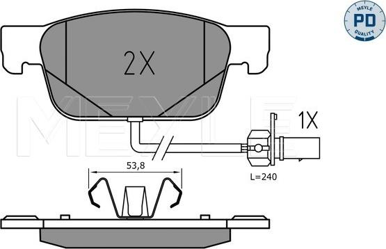 Meyle 025 223 8317/PD - Brake Pad Set, disc brake autospares.lv