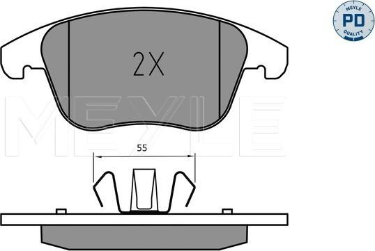 Meyle 025 222 6920/PD - Brake Pad Set, disc brake autospares.lv