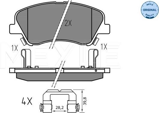 Meyle 025 222 2818 - Brake Pad Set, disc brake autospares.lv