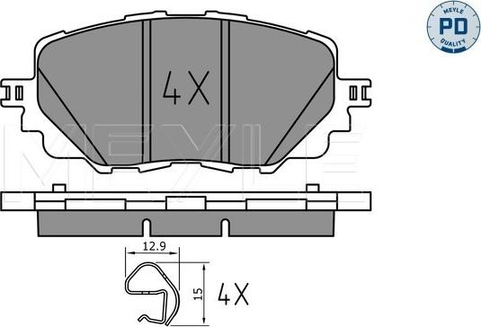 Meyle 025 222 7115/PD - Brake Pad Set, disc brake autospares.lv