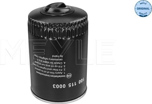 Meyle 100 115 0003 - Oil Filter autospares.lv