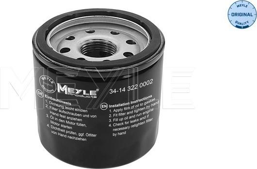 Meyle 34-14 322 0002 - Oil Filter autospares.lv