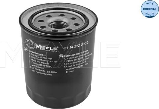 Meyle 31-14 322 0005 - Oil Filter autospares.lv