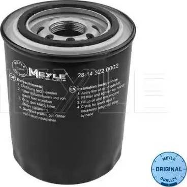 Meyle 28-14 322 0002 - Oil Filter autospares.lv