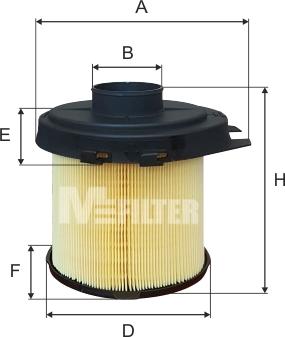 Mfilter A 881 - Air Filter, engine autospares.lv