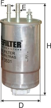 Mfilter DF 3531 - Fuel filter autospares.lv