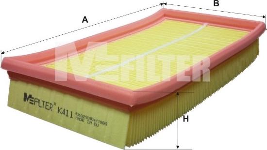 Mfilter K 411 - Air Filter, engine autospares.lv