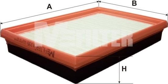 Mfilter K 195 - Air Filter, engine autospares.lv