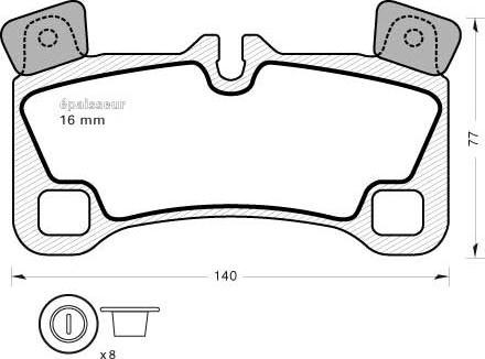 MGA 992 - Brake Pad Set, disc brake autospares.lv