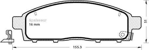 MGA 907 - Brake Pad Set, disc brake autospares.lv