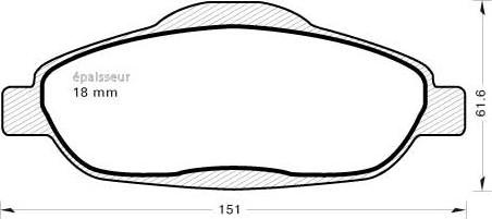 Tradex France TBP306 - Brake Pad Set, disc brake autospares.lv