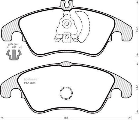 MGA 913 - Brake Pad Set, disc brake autospares.lv