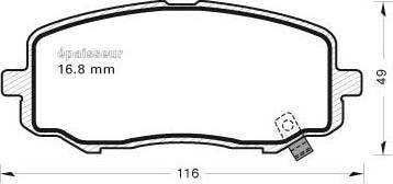 Herth+Buss Elparts J3600500 - Brake Pad Set, disc brake autospares.lv