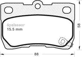 Triscan HP T1593 - Brake Pad Set, disc brake autospares.lv