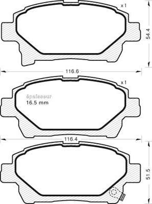 MGA 973 - Brake Pad Set, disc brake autospares.lv