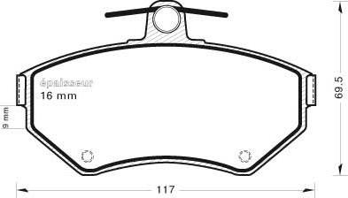 MGA 446 - Brake Pad Set, disc brake autospares.lv