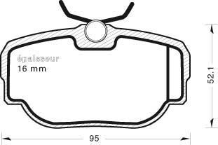 MGA 440 - Brake Pad Set, disc brake autospares.lv